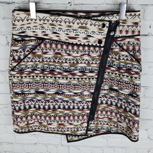 KENAR | asymmetrical hem tweed patterned skirt